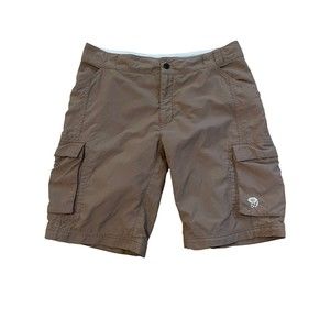Mountain Hardwear Brown Khaki Cargo Shorts For Hiking,‎ Athleisure Men’s Medium